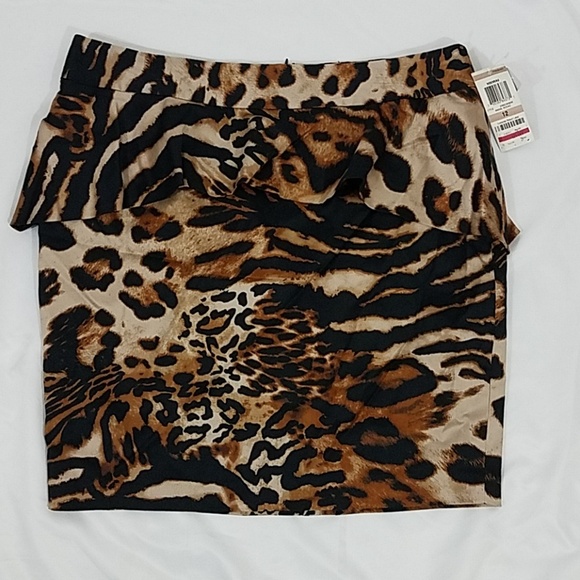 INC Animal Print Skirt 12 Nwt - Picture 1 of 8